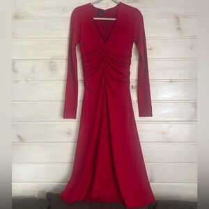 Pinko Red Maxi Ruched Dress Boho Long Sleeve
Size 12 Formal Party Made Italy